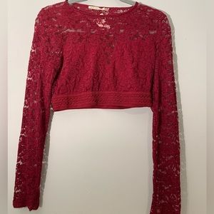 NWT Mustard Seed Lace Crop Top‎ Size Medium